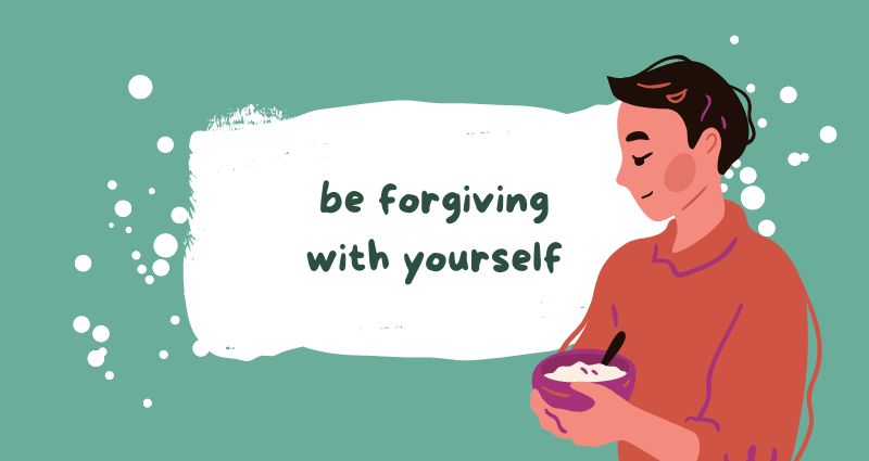 Header image: be forgiving with yourself.